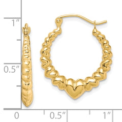 10K Gold Polished Hoop Earrings with Creole Style Elegant and Lightweight