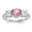 10K White Gold Survivor Collection Clear/Pink Crystal Topaz Pamela Ring
