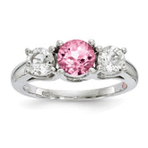 10K White Gold Survivor Collection Clear/Pink Swarovski Topaz Pamela Ring
