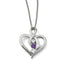 10K White Gold Necklace with Clear and Purple Crystal Topaz