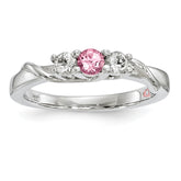10K White Gold Survivor Collection Clear/Pink Swarovski Topaz Joanna Ring
