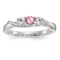10K White Gold Survivor Collection Clear/Pink Swarovski Topaz Joanna Ring