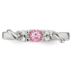 10K White Gold Survivor Collection Clear/Pink Swarovski Topaz Joanna Ring