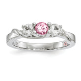 10K White Gold Survivor Collection Clear/Pink Swarovski Topaz Joanna Ring