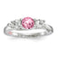 10K White Gold Survivor Collection Clear/Pink Crystal Topaz Joanna Ring