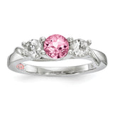10K White Gold Survivor Collection Clear/Pink Swarovski Topaz Joanna Ring