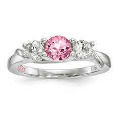 10K White Gold Survivor Collection Clear/Pink Swarovski Topaz Joanna Ring