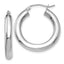 Tube Hoop Earrings in 10K White Gold, 4x25mm - Sophia Jewelers