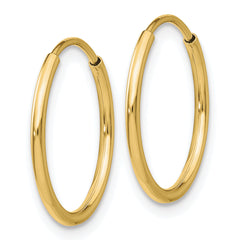 10K Gold Polished Endless Hoop Earrings for Women 20mm Elegant Design
