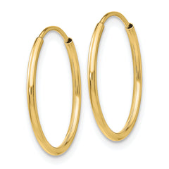 10K Gold Polished Endless Hoop Earrings with Hidden Wire Closure