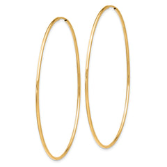10K Gold Polished Endless Hoop Earrings 60mm Elegant Hollow Design