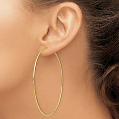 10K Gold Polished Endless Hoop Earrings for Women Large, Lightweight Design