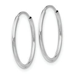 10K White Gold Polished Endless Hoop Earrings for Women 20mm