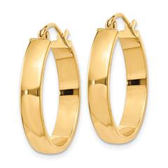 10K Yellow Gold Polished Hoop Earrings with Wire Clutch Closure 25mm