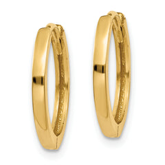 10K Gold Polished Hinged Hoop Earrings for Women Sleek & Solid Design