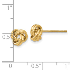 10K Gold Love Knot Earrings with Polished Finish Elegant Button Style