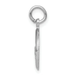 10K White Gold Claddagh Charm with Rhodium Finish Solid Elegant Design