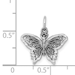10K White Gold Butterfly Charm with Polished Rhodium Finish Elegant & Solid Design