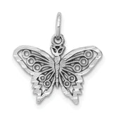 10k White Gold Butterfly Charm