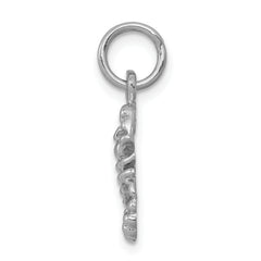 10K White Gold Scorpion Charm with Rhodium Finish Polished Solid Design