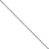 10k White Gold 2.75mm D/C Quadruple Rope Chain
