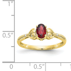 10K Garnet and Diamond Ring