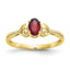 Oval January/ Garnet & Diamond Ring in 10K Yellow Gold (0.01 ct. tw.), Size 7 - Sophia Jewelers