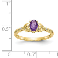10K Amethyst and Diamond Ring