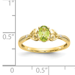 10K Peridot and Diamond Ring