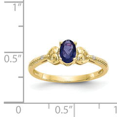 10K Sapphire and Diamond Ring