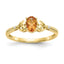 Oval November/ Citrine & Diamond Ring in 10K Yellow Gold (0.01 ct. tw.), Size 7 - Sophia Jewelers