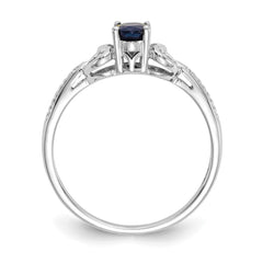 10k White Gold Sapphire and Diamond Ring