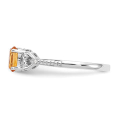 10k White Gold Citrine and Diamond Ring