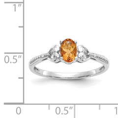 10k White Gold Citrine and Diamond Ring
