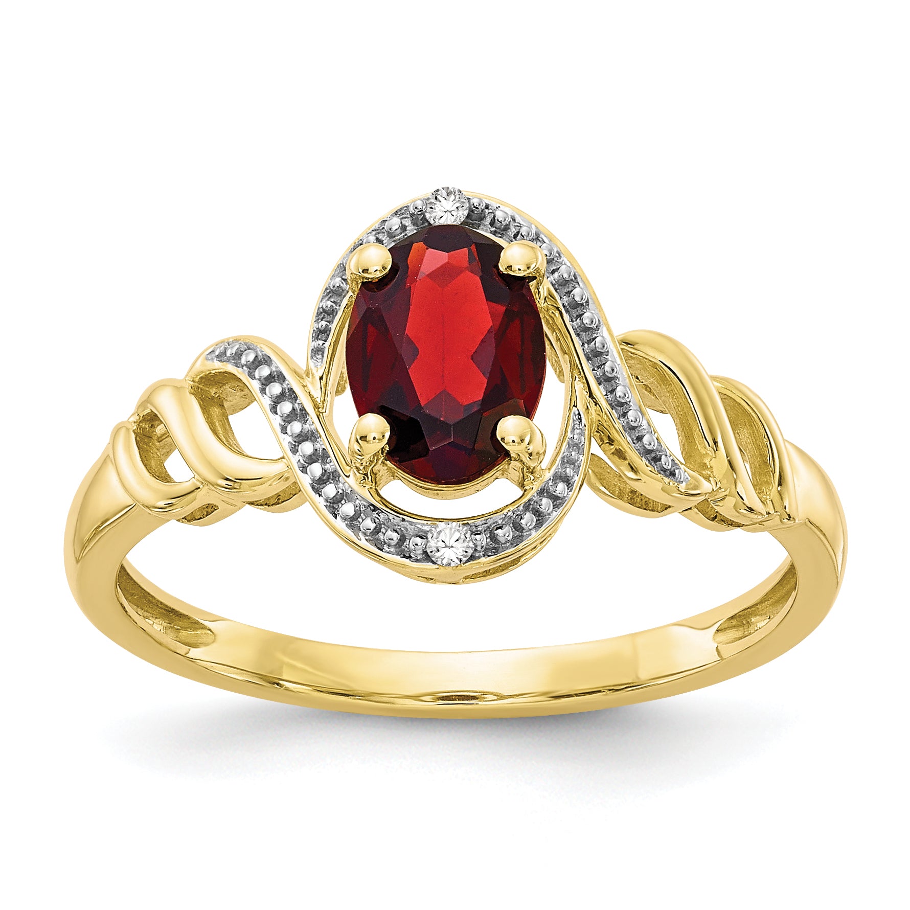 10K Garnet and Diamond Ring