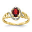 Oval January/ Garnet & Diamond Ring in 10K Yellow Gold (0.02 ct. tw.), Size 7 - Sophia Jewelers