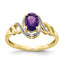 Oval February/ Amethyst & Diamond Ring in 10K Yellow Gold (0.02 ct. tw.), Size 7 - Sophia Jewelers
