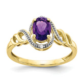 10K Amethyst and Diamond Ring