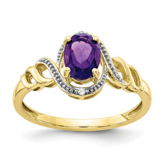 10K Amethyst and Diamond Ring