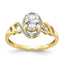 Oval White Topaz & Diamond Ring in 10K Yellow Gold (0.02 ct. tw.), Size 7 - Sophia Jewelers
