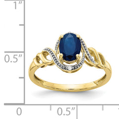 10K Sapphire and Diamond Ring