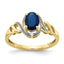 Oval Sapphire & Diamond Ring in 10K Yellow Gold (0.02 ct. tw.), Size 7 - Sophia Jewelers