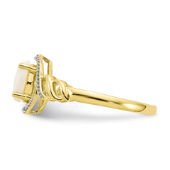 10K Opal and Diamond Ring