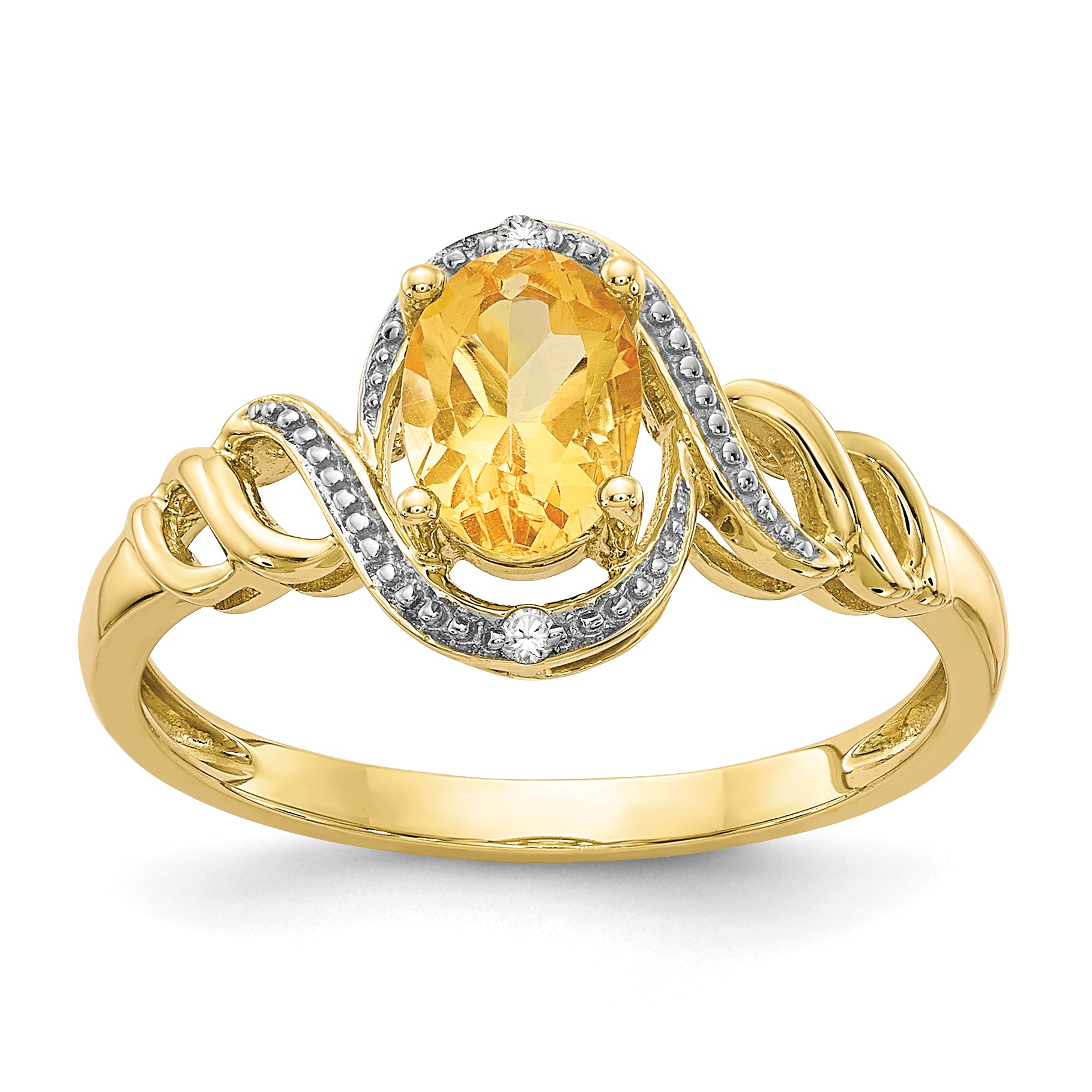 10K Citrine and Diamond Ring