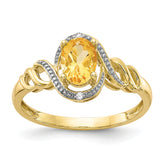 10K Citrine and Diamond Ring
