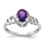 10k White Gold Amethyst and Diamond Ring