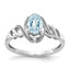 Oval March/ Aquamarine & Diamond Ring in 10K White Gold (0.02 ct. tw.), Size 7 - Sophia Jewelers