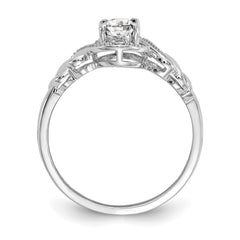 10k White Gold White Topaz and Diamond Ring