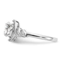 10k White Gold White Topaz and Diamond Ring