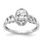 10k White Gold White Topaz and Diamond Ring